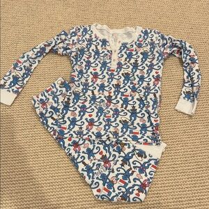 Roller Rabbit Blue cowboy monkey  Kids' Pajama Set